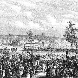 First railway to circulate on the European continent, inauguration of the line