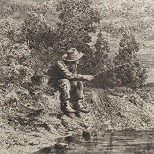 Fishing for Roach, 1865. Creator: Charles Emile Jacque