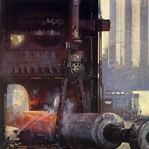 Forging a Propeller Shaft for a Large Liner, c1930. Creator: Unknown