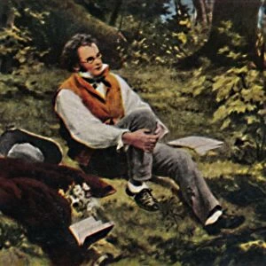 Franz Schubert 1797-1828. - Gemalde von J. Schmid, 1934