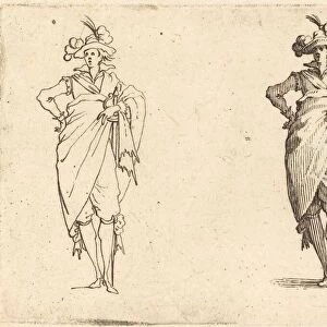 Gentleman Viewed from the Front with Hand on Hip, c. 1617. Creator: Jacques Callot