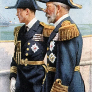 George V and the Prince of Wales reviewing the Fleet, July 26th, 1924, (c1935)