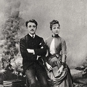 Georges and Jeanne Hugo, grandchildren of French novelist Victor Hugo, 1884