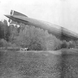 German Zeppelin L49 brought down and captured intact by the French, 20 October 1917