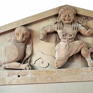A gorgon and panthers from the pediment of the temple of Artemis on Corfu