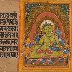 Green Tara, Folio from... (Perfection of Wisdom) Manuscript, early 12th century. Creator: Unknown