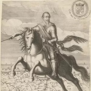 Gustavus Adolphus before the map of Pomerania in the background, 1630. Artist: Anonymous