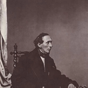 Hans Christian Andersen, Danish author, 19th century. Artist: Franz Hanfstaengl