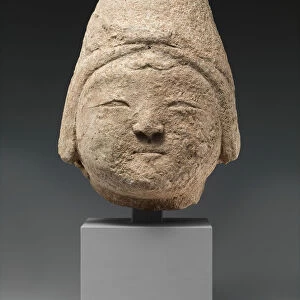 Head of a Central Asian Figure in a Pointed Cap, Iran, 12th-early 13th century