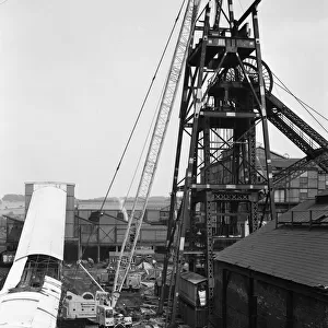Heavy lifting gear at Hickleton Main pit, Thurnscoe, South Yorkshire, 1961. Artist