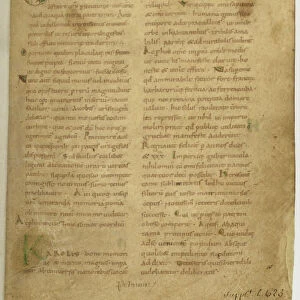 Historia Brittonum by Nennius. First page of manuscript, 11th century. Artist: Anonymous master