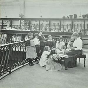 History lesson in the Horniman Museum, London, 1908
