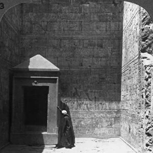 The holy of holies and shrine for the divine image, Temple of Edfu, Egypt, 1905. Artist: Underwood & Underwood