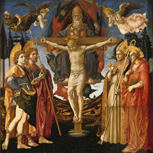 The Holy Trinity (Panel of the Pistoia Santa Trinita Altarpiece), 1455-1460. Artist: Pesellino, Francesco di Stefano (1422-1457)