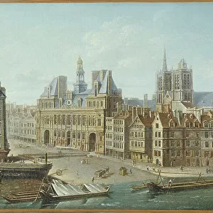 Hotel de Ville and Place de Greve (current Place de l'Hotel de Ville), 1752. Creator: Nicolas Raguenet