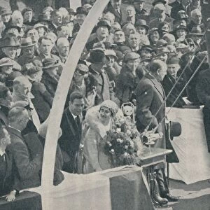 HRH Duchess of York with Duke of York, launching Strathmore on April 4, 1935, (1936) Artist