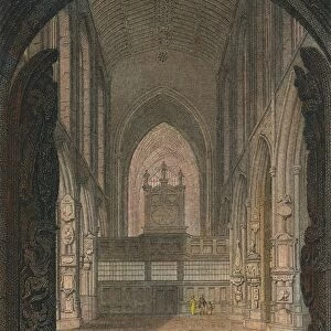 Interior of Bath Cathedral, 19th century? Creator: Unknown
