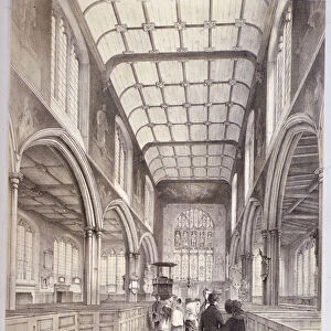 Interior view of St Andrew Undershaft, City of London, 1841