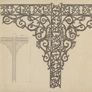 Iron Porch Supports, c. 1936. Creator: John R. Towers