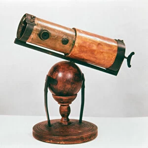 Isaac Newtons reflecting telescope, 1668. Artist: Isaac Newton