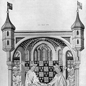 John Talbot, Earl of Shrewsbury, presenting a book to Margaret of Anjou, c1445, (1910)