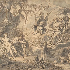 Juno on Her Chariot VIsiting a Young Woman and a Rivergod, late 17th-mid 18th century