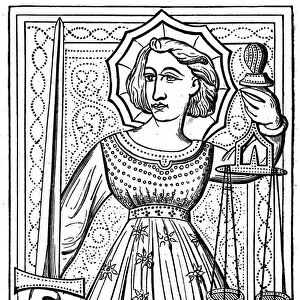 Justice, tarot card, 14th century, (1870)