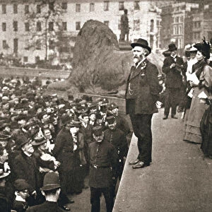 Keir Hardie addressing the first womens suffrage demonstration, London, 19 May 1906