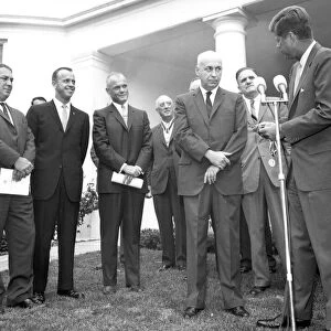 Kennedy Presents Award to Gilruth, 1962. Creator: NASA