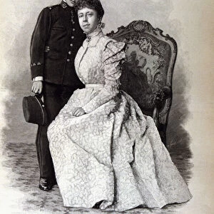 The King Alfonso XIII with his mother Regent Maria Cristina of Hapsburg in 1898, Madrid