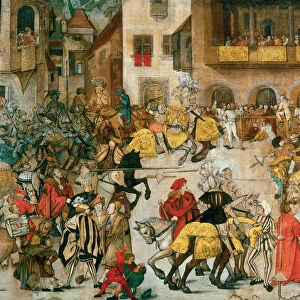 Knight Tournament, ca 1509-1510. Artist: Schaufelin, Hans (c. 1480 / 85-1540)