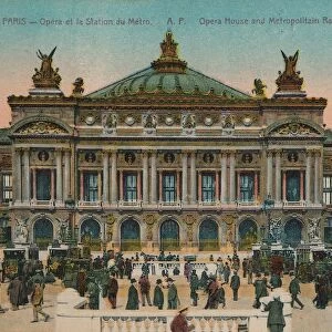 L Opera and Metro Station, Paris, c1920