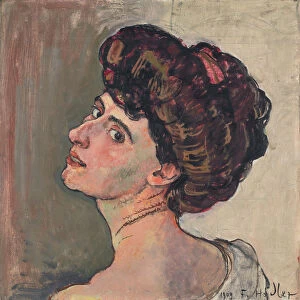 La Parisienne. Portrait of Valentine Gode-Darel (1873-1915), 1909. Artist: Hodler, Ferdinand (1853-1918)