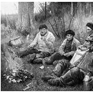 Labourers after dinner, 1895. Artist: JM Johnstone