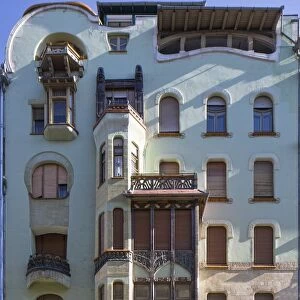 Lakohaz Apartment Hause, Budapest, Hungary, (1903), c2014-2017. Artist: Alan John Ainsworth