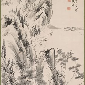 Landscape with Figures, 19th century. Creator: Fujimoto Tesseki (Japanese, 1817-1863)