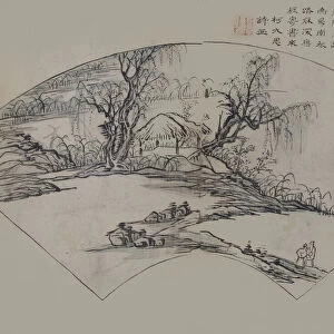 Landscape by Ke Jiusi (1290-1343), from the Mustard Seed Garden Manual of P