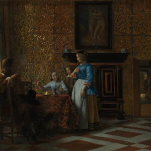 Leisure Time in an Elegant Setting, ca. 1663-65. Creator: Pieter de Hooch