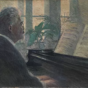 Leopold Czihaczek at the piano, 1907. Creator: Schiele, Egon (1890-1918)