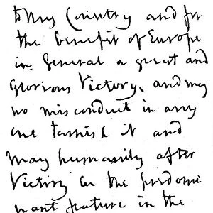 Part of a letter written by Nelson just before the Battle of Trafalgar, 1805 (1894)