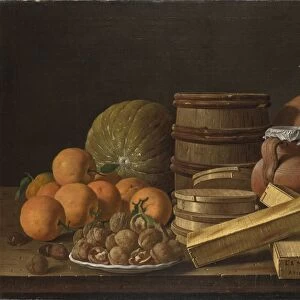Still Life with Oranges and Walnuts, 1772. Artist: Melendez, Luis (1716-1780)