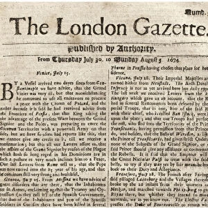 The London Gazette, 1674