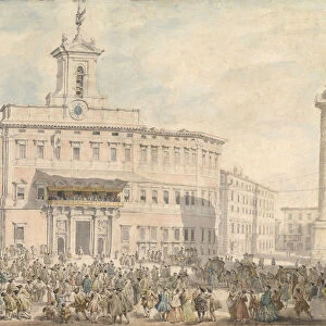 The Lottery in Piazza di Montecitorio, 1743-1744. Creator: Giovanni Paolo Panini