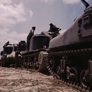 M-3 and M4 tank company at bivouac, Ft. Knox, Ky. 1942. Creator: Alfred T Palmer