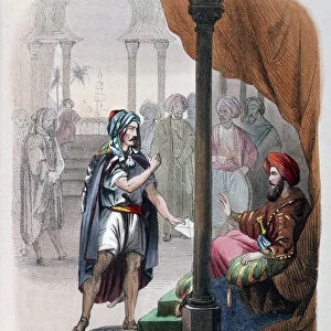 M Vaissiere announces the victory of Ibrahim Pasha to Mehmet Ali, 1818, (1847). Artist: Jean Adolphe Beauce