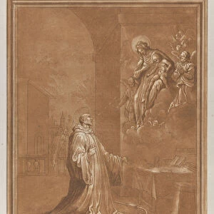 Madonna and child appearing before a kneeling saint, after Bernardino Poccetti, ca. 1766