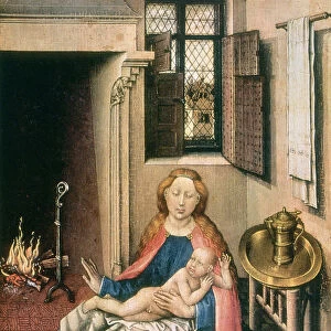 Madonna and Child before a Fireplace, 1430s. Artist: Robert Campin
