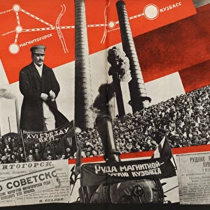 Magnitogorsk - Kuzbass. Illustration from USSR Builds Socialism, 1933. Creator: Lissitzky
