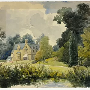 Manor House Seen from Pond, 1800-1899. Creator: Unknown