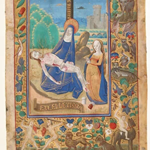 Manuscript Leaf with the Pieta, from a Book of Hours, last quarter 15th century. Creator: Unknown